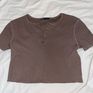 Brown Zara Crop top Size Small